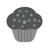 choklad muffin platt gråskale ikon vektor