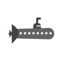 u-båt platt gråskale ikon vektor