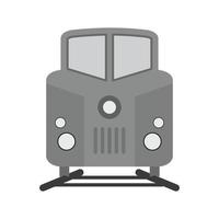 Symbol für flache Graustufen der Eisenbahn vektor
