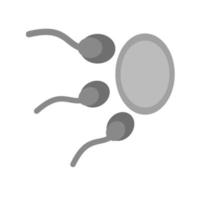 sperma platt gråskale ikon vektor