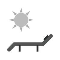 Sonnenbaden flaches Graustufen-Symbol vektor