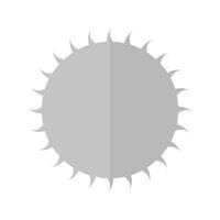 Sol platt gråskale ikon vektor