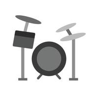 trummor platt gråskale ikon vektor