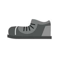 sko platt gråskale ikon vektor