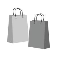 Einkaufstaschen flaches Graustufen-Symbol vektor