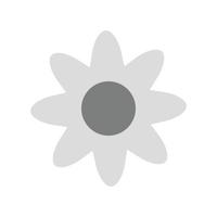 blomma platt gråskale ikon vektor