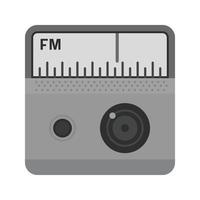 fm radio platt gråskale ikon vektor
