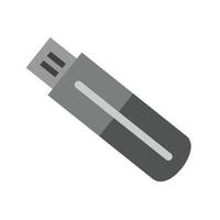 usb-laufwerk ii flaches graustufensymbol vektor