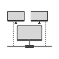 Verbundene Systeme ii flaches Graustufensymbol vektor