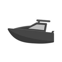 Yacht platt gråskale ikon vektor