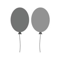 Ballons flaches Graustufen-Symbol vektor