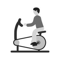 cykling platt gråskale ikon vektor