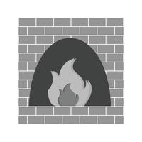 brand ugn platt gråskale ikon vektor