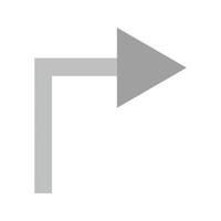 Rechts abbiegen flaches Graustufen-Symbol vektor