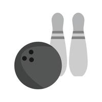 Bowling flaches Graustufen-Symbol vektor