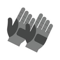 handskar platt gråskale ikon vektor