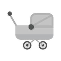 Kinderwagen i flaches Graustufen-Symbol vektor