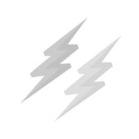 Lightning II flaches Graustufen-Symbol vektor