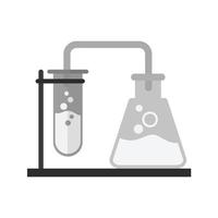 Chemie-Set flaches Graustufen-Symbol vektor