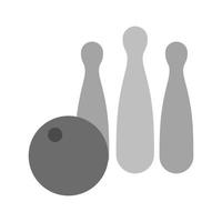 Bowling flaches Graustufen-Symbol vektor