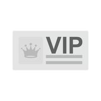 vip-karte flaches graustufensymbol vektor