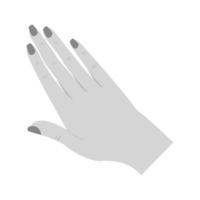 Nagellack auf der Hand flaches Graustufen-Symbol vektor