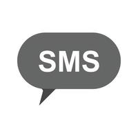 SMS-Blase mit flachem Graustufensymbol vektor