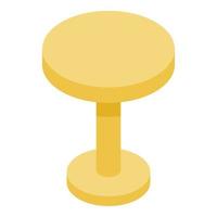 runda gul tabell ikon, isometrisk stil vektor