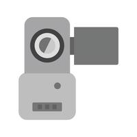 Symbol für flache Graustufen der Videokamera vektor