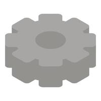metall redskap hjul ikon, isometrisk stil vektor
