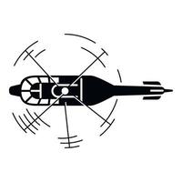 Draufsicht-Helikopter-Symbol, einfacher Stil vektor