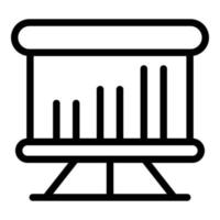 Flipchart-Chart-Symbol, Umrissstil vektor