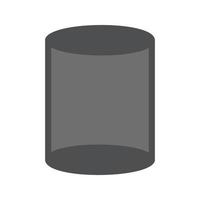 cylinder platt gråskale ikon vektor