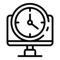 Uhr auf dem Monitorsymbol, Umrissstil vektor