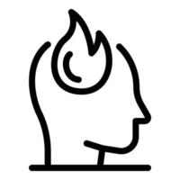 Stresskopf-Feuersymbol, Umrissstil vektor