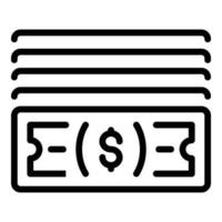 Cash-Pack-Symbol, Umrissstil vektor