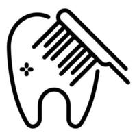 Zahnbürste putzt Zahnsymbol, Umrissstil vektor