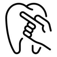 Zahn- und Fingersymbol, Umrissstil vektor