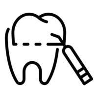 tand behandling ikon, översikt stil vektor