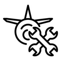 Luftfahrt-Reparatur-Service-Symbol, Umriss-Stil vektor