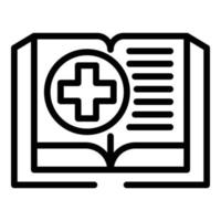 Symbol für medizinisches Buch, Umrissstil vektor