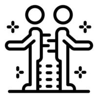 Symbol für Teamwork-Lebensfähigkeiten, Umrissstil vektor