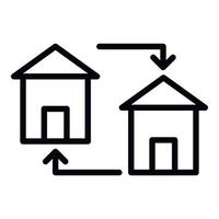 Symbol für die Wohnungsbörse, Umrissstil vektor