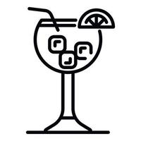 cocktail ikon, översikt stil vektor