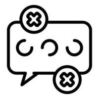 Chat-Symbol für gefälschte Nachrichten, Umrissstil vektor