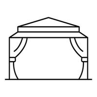 hus trädgård tält ikon, översikt stil vektor