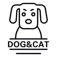 hund veterinär logotyp, översikt stil vektor
