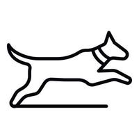 Hoppar hund ikon, översikt stil vektor