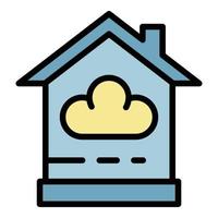 Smart-Home-Cloud-Symbol Farbumrissvektor vektor