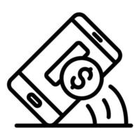 Smartphone-Crowdfunding-Symbol, Umrissstil vektor